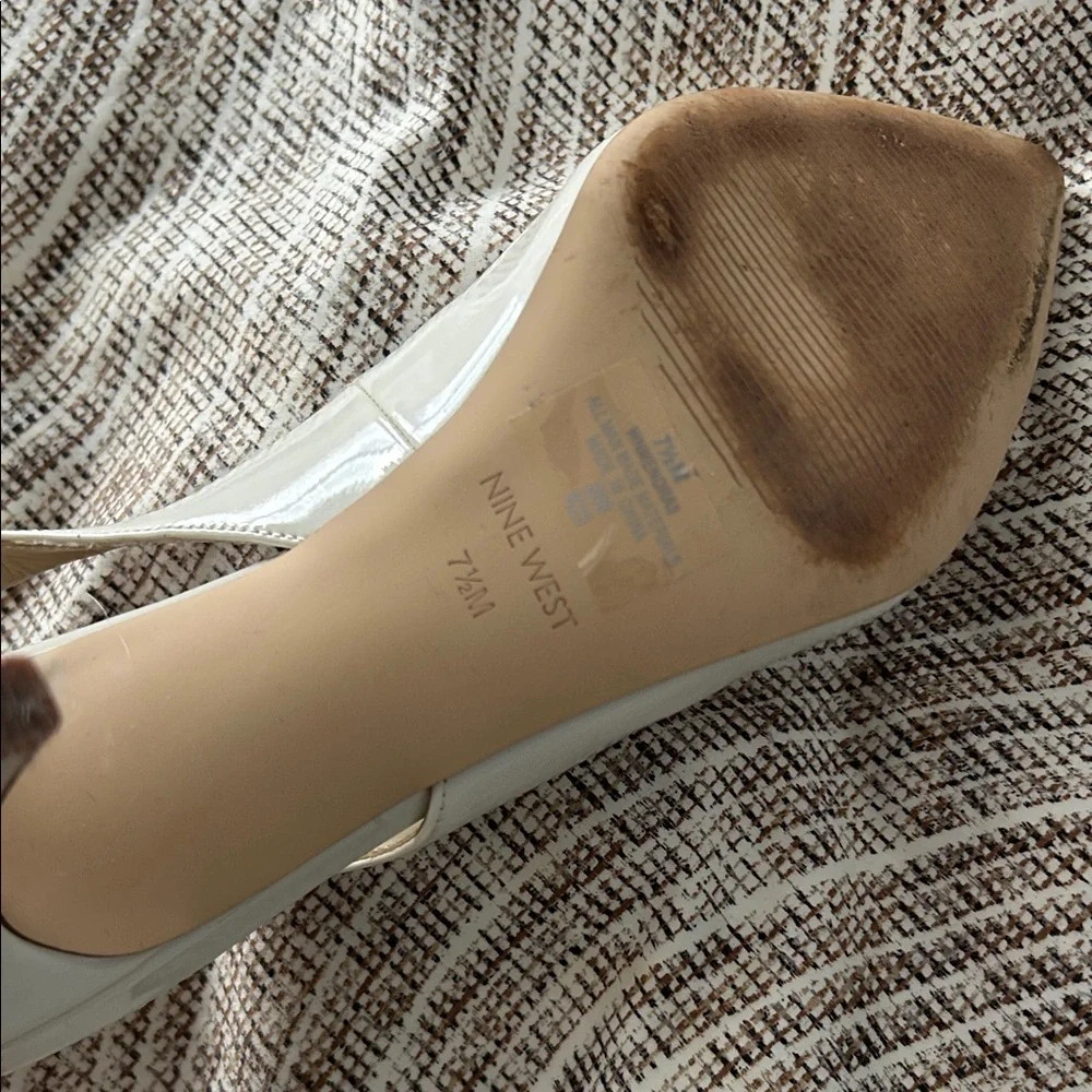 Only worn once! Nine West Cream Slingback Heels - Picture 7 of 7